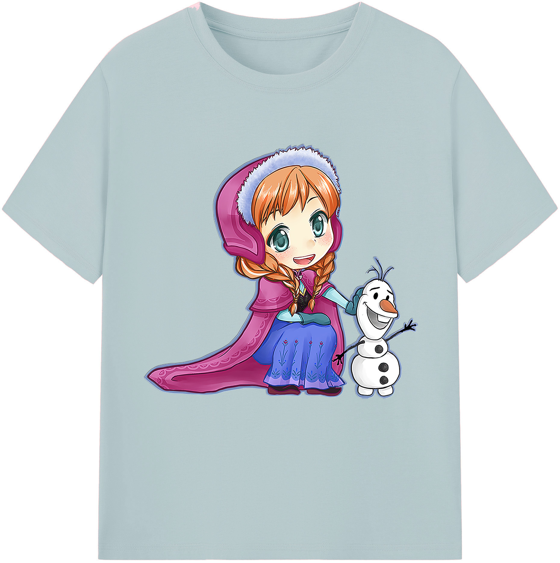 （画像用） アナと雪の女王 アンナ エルサ Frozen Anna Elsa 綿100％半袖Tシャツ（フロントプリント）
